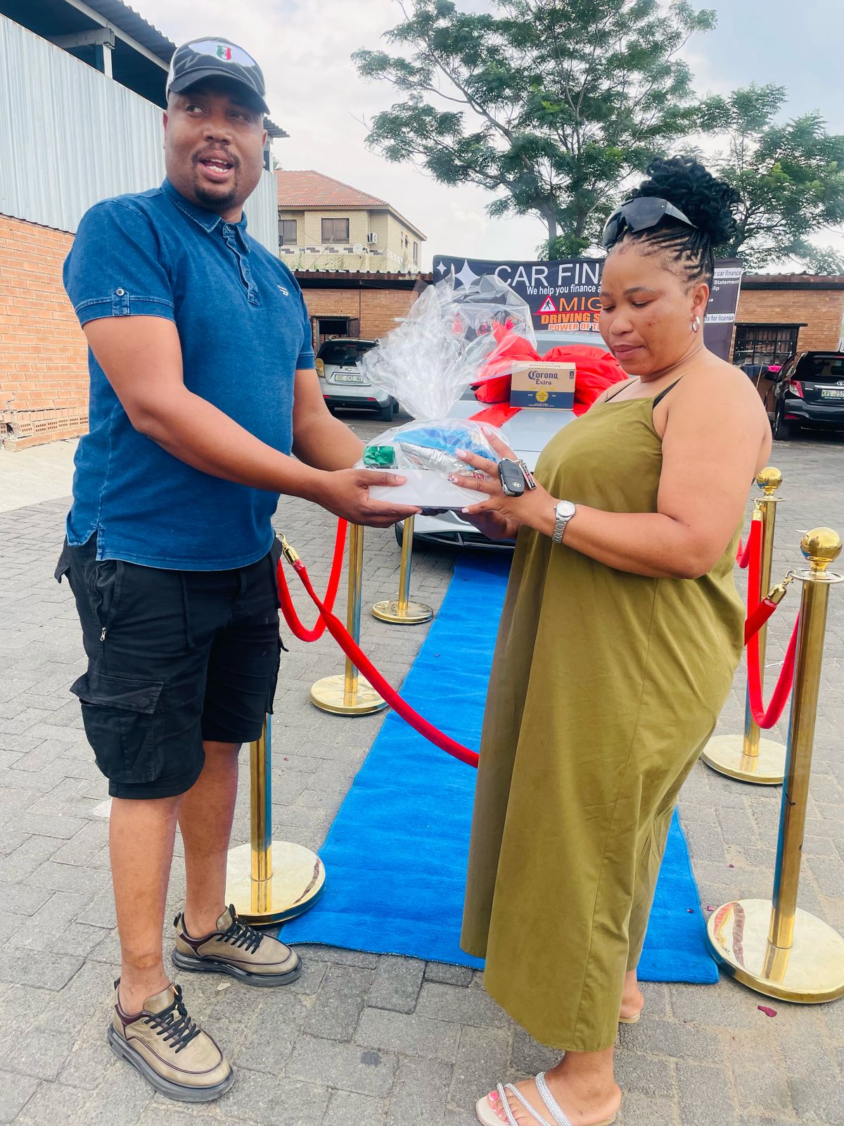 Customer with new car